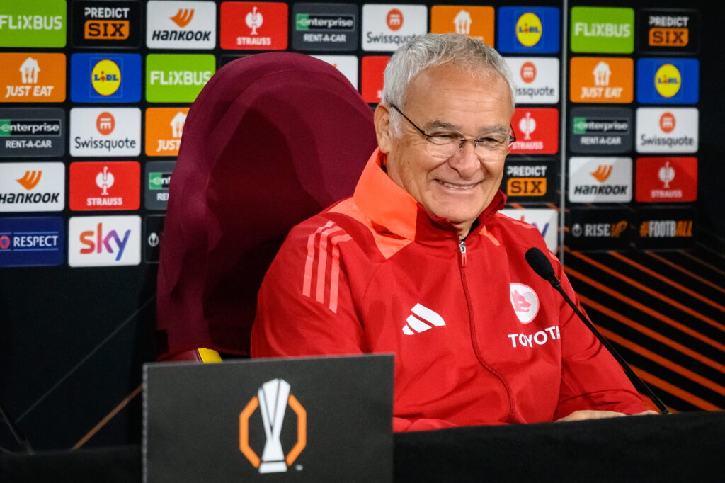 Ranieri AS Roma Training Session And Press Conference - UEFA Europa League 2024/25 Round of 16 First Leg
