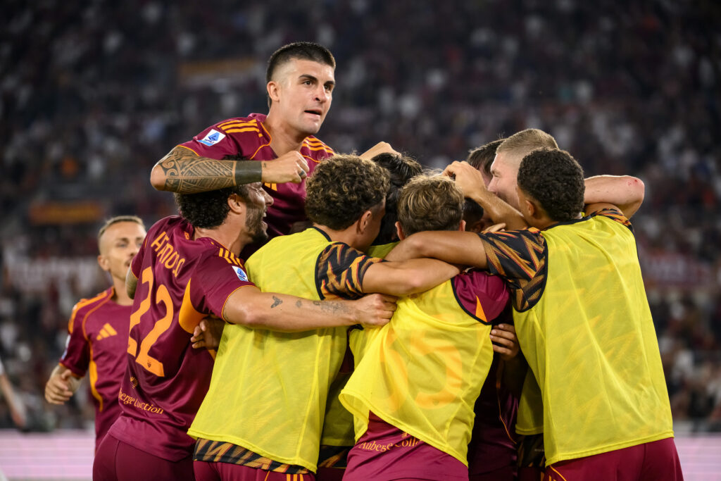 Esultanza Wesley Mancini AS Roma v Bologna FC 1909 - Serie A