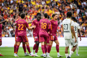 Soulè festa gol lens Roma