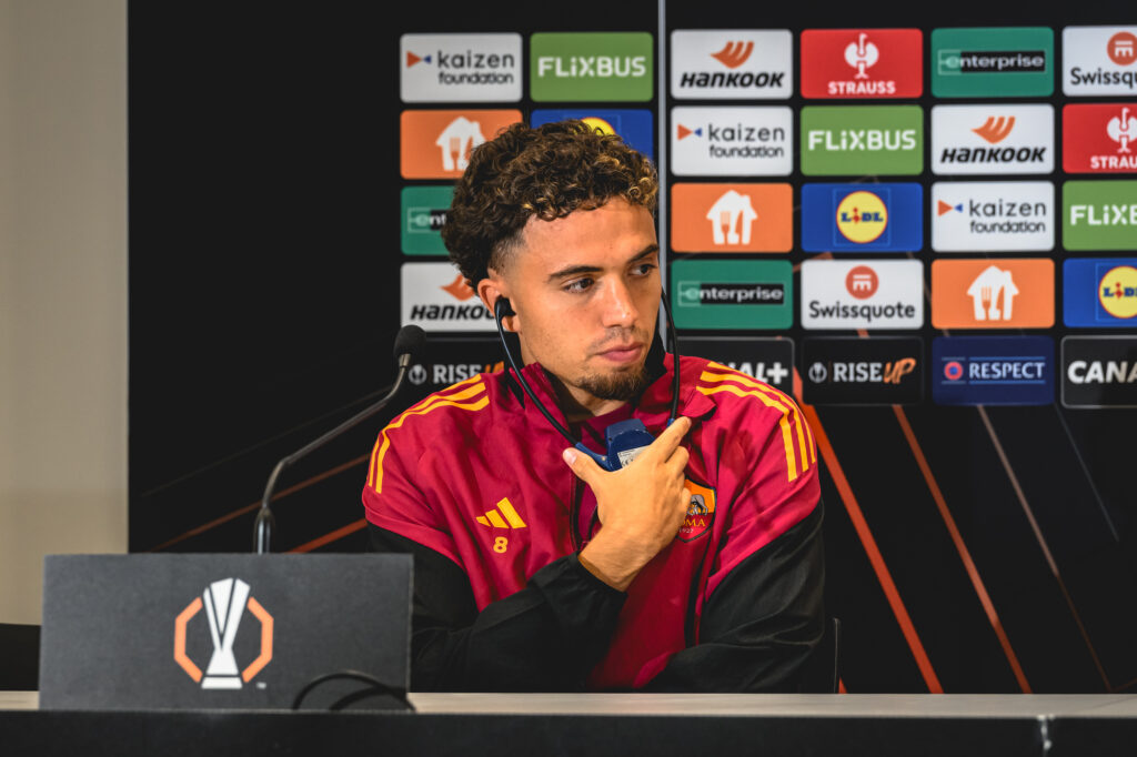 El Aynaoui AS Roma Training Session And Press Conference - UEFA Europa League 2025/26 League Phase MD1