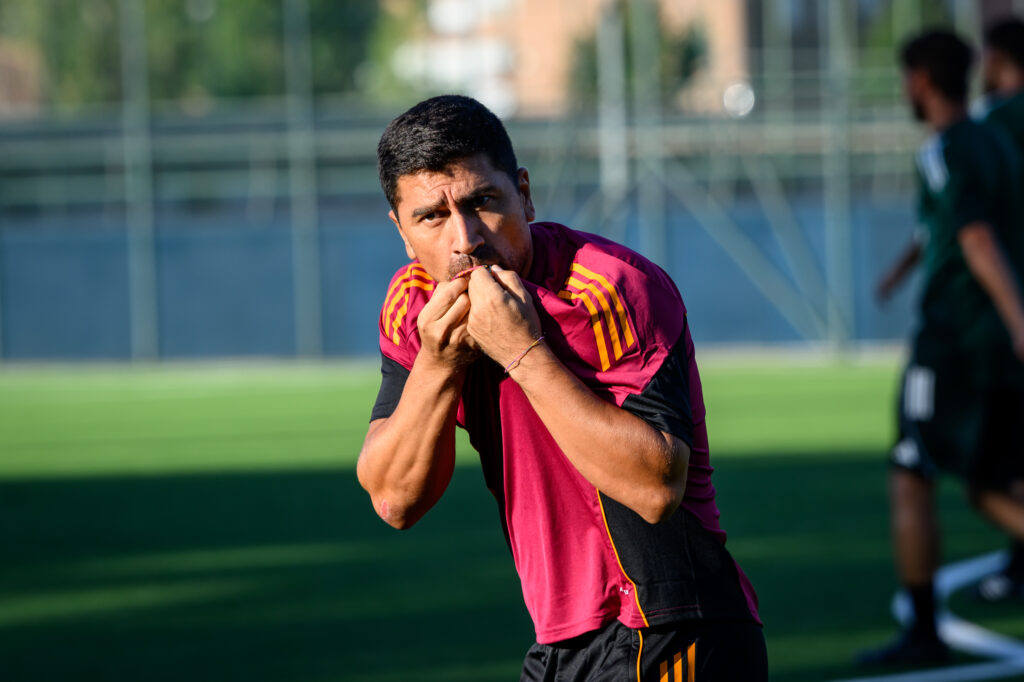 Pizarro AS Roma inauguration ceremony for the " Giacomo Losi pitch"
