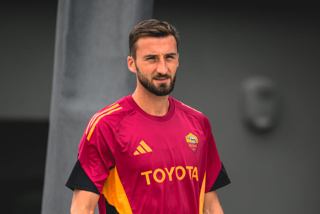 Cristante AS Roma Training Session And Press Conference - UEFA Europa League 2025/26 League Phase MD1