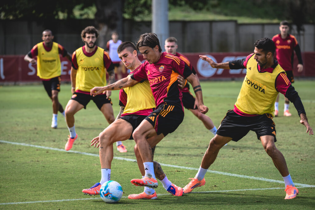 Dybala Mancini Celik AS Roma Training Session