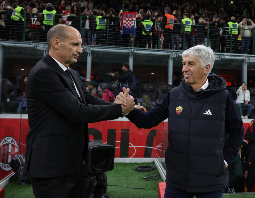 gasp e allegri AC Milan v AS Roma - Serie A