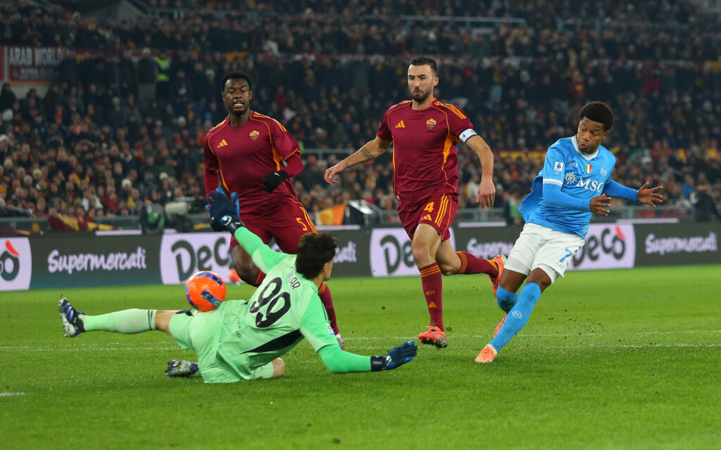 Neres gol AS Roma v SSC Napoli - Serie A