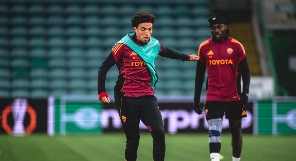 el aynaoui koné AS Roma Training Session And Press Conference - UEFA Europa League 2025/26 League Phase MD6