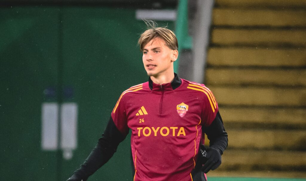 Ziolkowski AS Roma Training Session And Press Conference - UEFA Europa League 2025/26 League Phase MD6