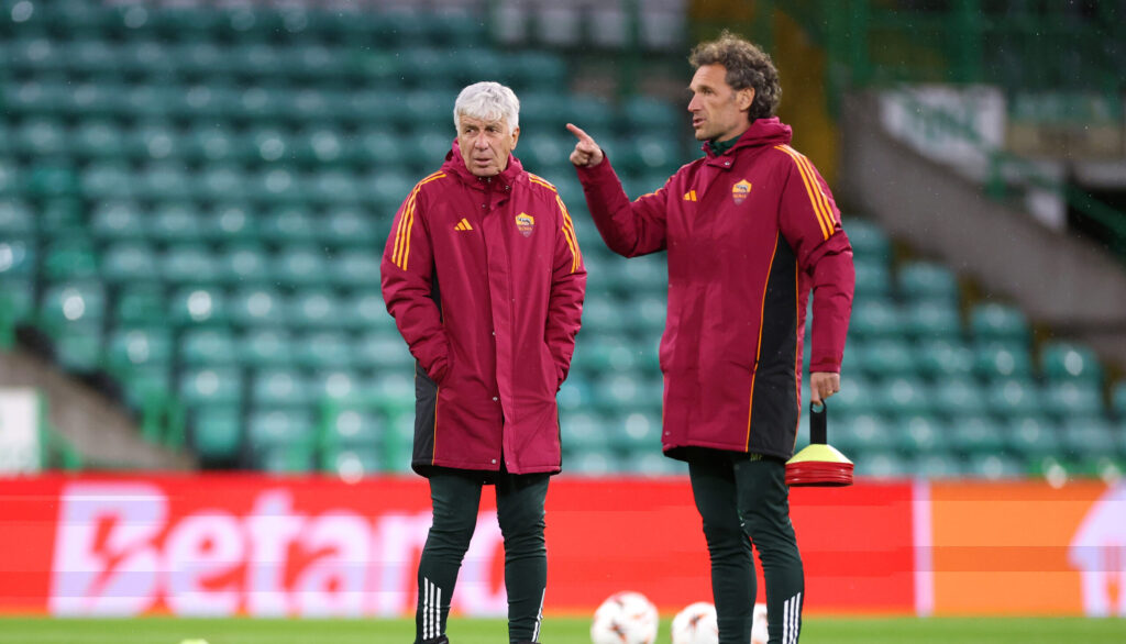 gasperini AS Roma Training Session And Press Conference - UEFA Europa League 2025/26 League Phase MD6