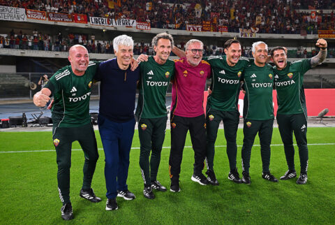 Gasperini e staff Hellas Verona FC v AS Roma - Serie A