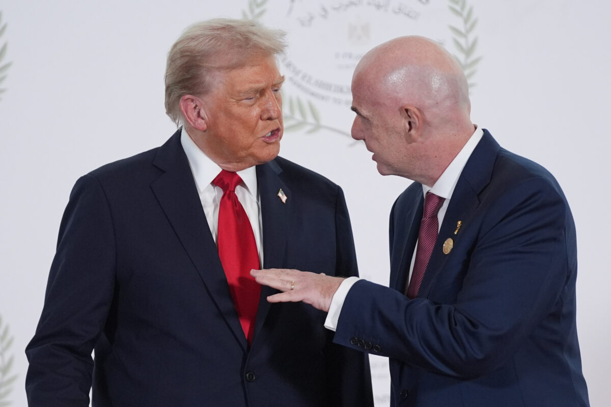 trump infantino President Trump Visits Israel And Egypt After Gaza Ceasefire Takes Effect