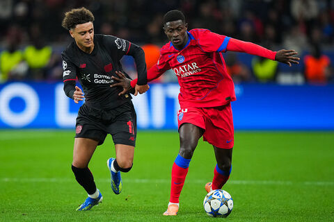 ben seghir nuno mendes Bayer 04 Leverkusen v Paris Saint-Germain - UEFA Champions League 2025/26 League Phase MD3
