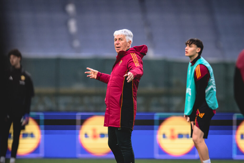 Gasperini AS Roma Training Session And Press Conference - UEFA Europa League 2025/26 League Phase MD8