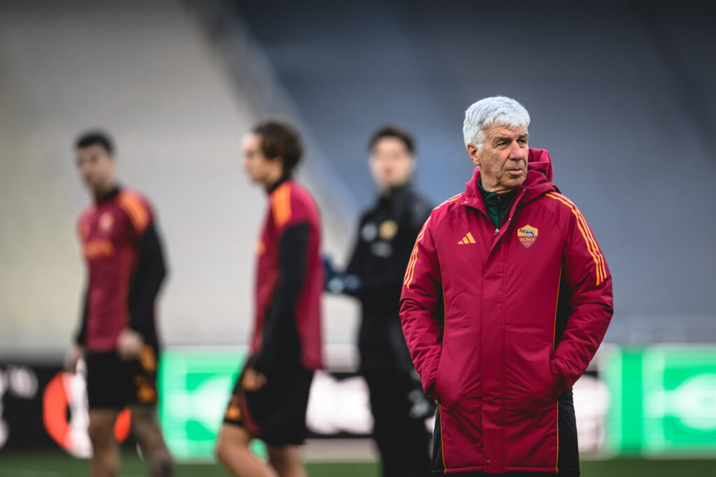 Gasperini AS Roma Training Session And Press Conference - UEFA Europa League 2025/26 League Phase MD8