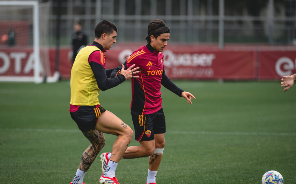 Mancini Dybala AS Roma Training Session