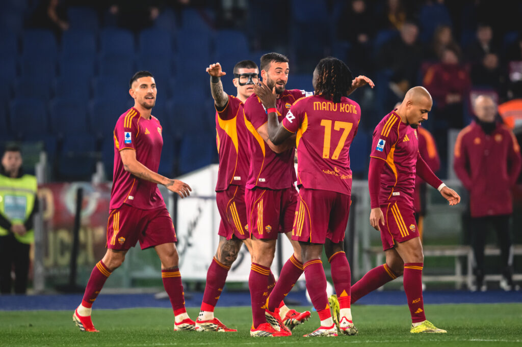 esultanza gol Cristante AS Roma v US Cremonese - Serie A