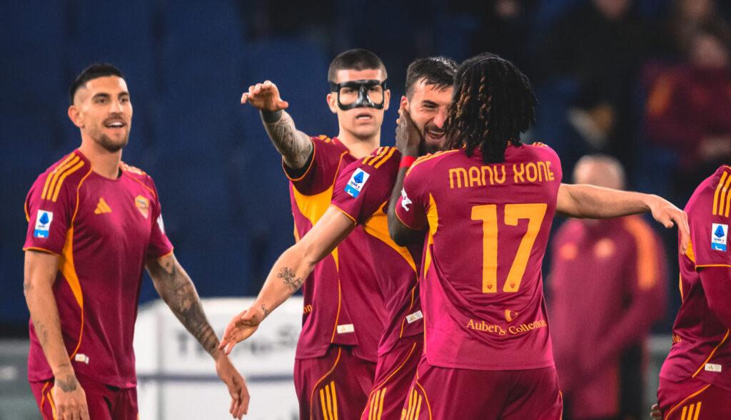 esultanza gol Cristante AS Roma v US Cremonese - Serie A