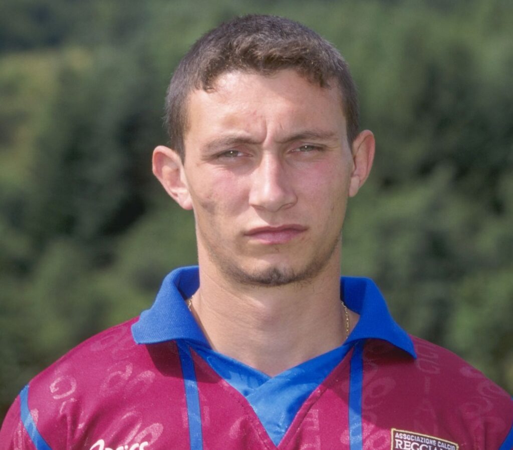 cherubini Aug 1996:  A portrait of Gianluca Cherubini of Reggiana taken during the club photocall. Mandatory C