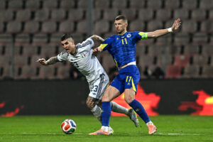 mancini dzeko Bosnia &amp; Herzegovina v Italy - FIFA World Cup 2026 European Qualifiers KO play-offs