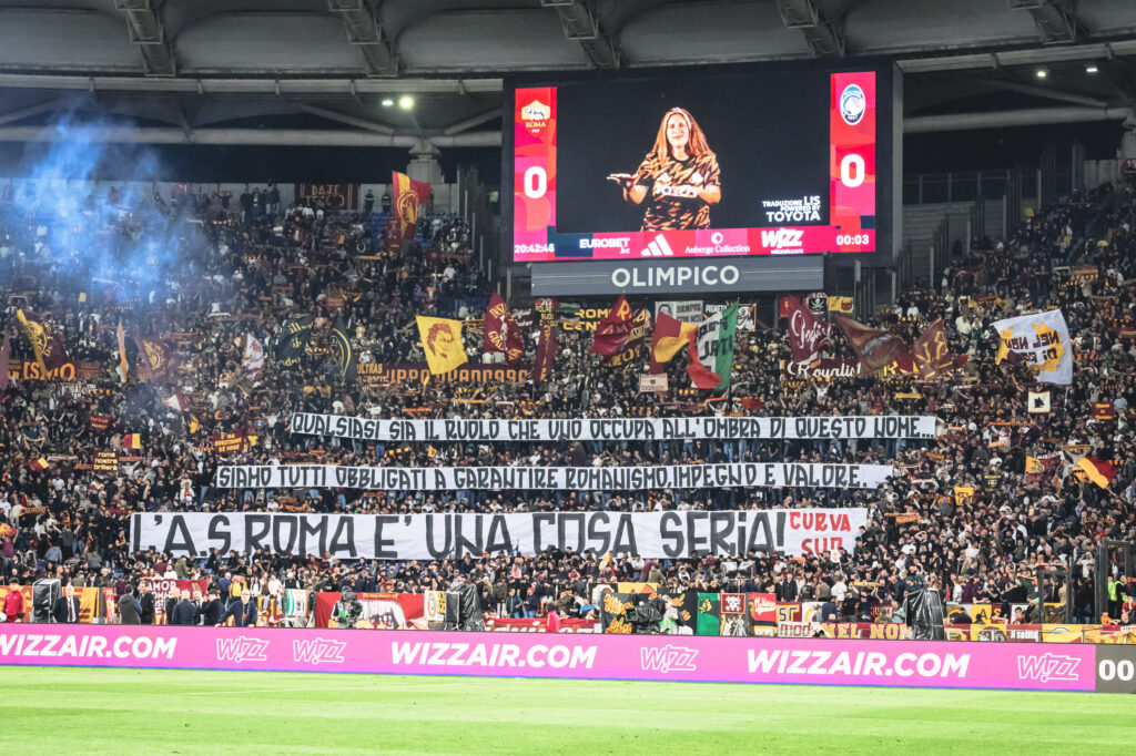 foto striscione AS Roma v Atalanta BC - Serie A